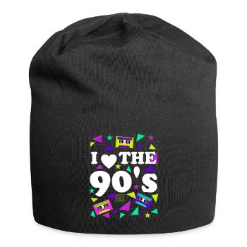 90er Jahre Liebe Purpur Retro Look - Jersey-Beanie - Schwarz - Vorne