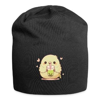 Inséparable kawaii boit Boba Bubble Tea Chibi - Bonnet en jersey - noir - Devant