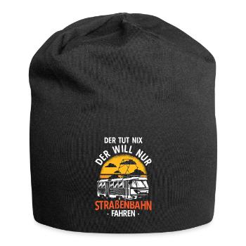 Trambahn Bimmelbahn Straßenbahn Spruch Stadtbahnfa - Jersey-Beanie - Schwarz - Vorne