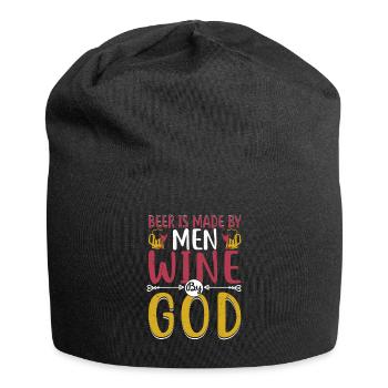 Beer Is Made By Men Wine By God Winery Vintner - Jersey Beanie - black - Front