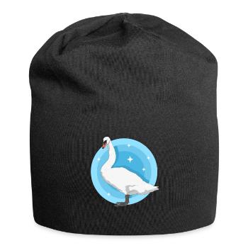 Schwan Schwanenliebhaber Schwäne Geschenk - Jersey-Beanie - Schwarz - Vorne