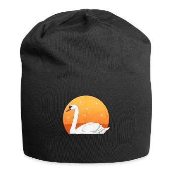 Schwan Schwäne Schwanenliebhaber Geschenk - Jersey-Beanie - Schwarz - Vorne