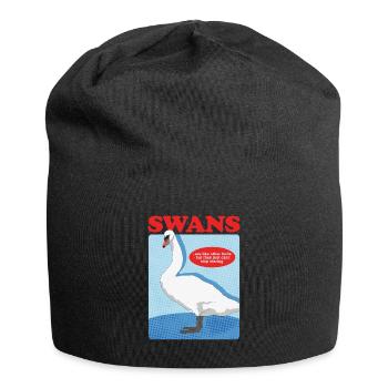 Schwan Schwanenliebhaber Vogel Schwäne Geschenk - Jersey-Beanie - Schwarz - Vorne