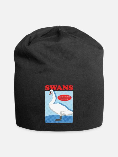 Schwan Schwanenliebhaber Vogel Schwäne Geschenk - Jersey-Beanie - Schwarz