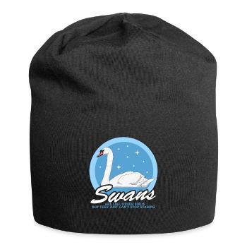 Schwan Schwanenliebhaber | Vogel Schwäne Geschenk - Jersey-Beanie - Schwarz - Vorne