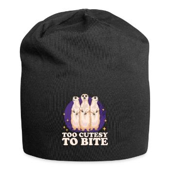 Erdmännchen Cool | Lustiges Erdmännchen Geschenk - Jersey-Beanie - Schwarz - Vorne