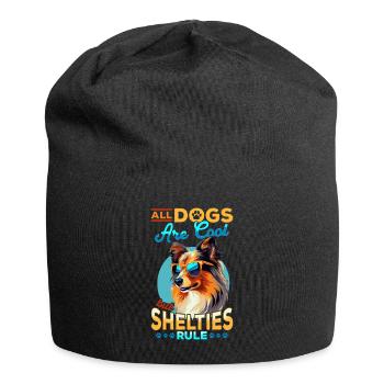 Chien de berger Shetland - Shelties Rule - Bonnet en jersey - noir - Devant