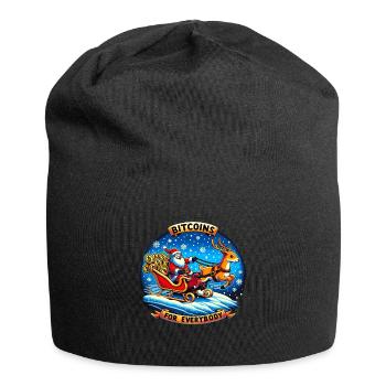 Bitcoin for Everybody Santa & Sleigh with BTC - Jersey Beanie - black - Front