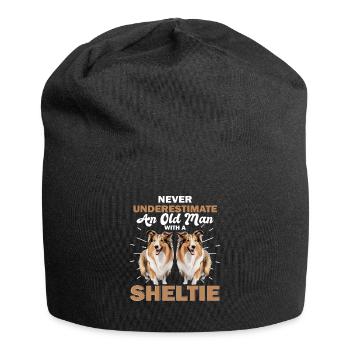 Shetland Sheepdog Dog Sheltie Never Underestimate - Jersey-Beanie - Schwarz - Vorne