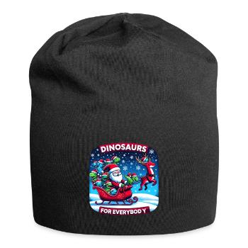 Festive Dinosaur for Everybody Christmas - Jersey Beanie - black - Front
