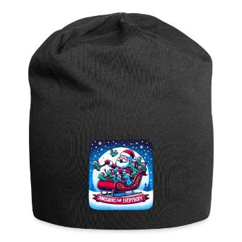 Festive Dinosaur for Everybody Christmas - Jersey Beanie - black - Front