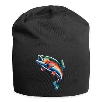 rainbow trout trout fishing fishing fish - Jersey Beanie - black - Front