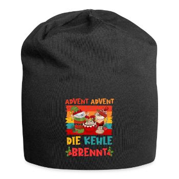 Glühwein Fan Advent Advent die Kehle Brennt - Jersey-Beanie - Schwarz - Vorne