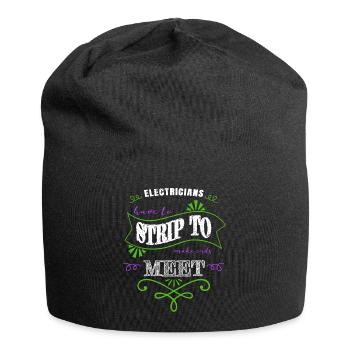 happy engineer funny quote electrician apprentice - Jersey-Beanie - Schwarz - Vorne