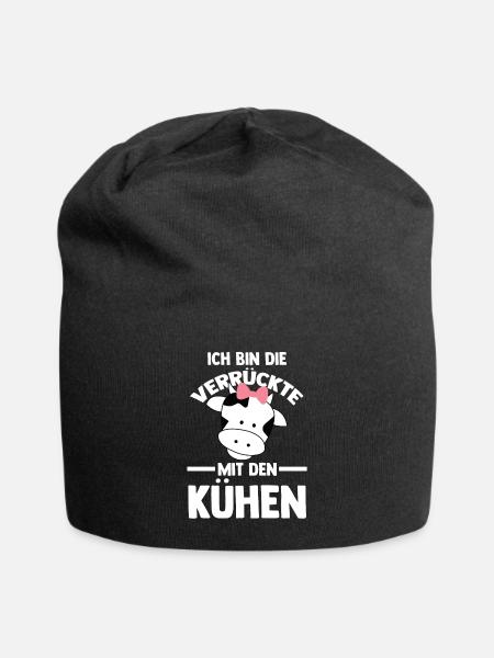 Kuh Bauernhof Kuhbauer Landwirt Rind Kühe - Jersey-Beanie - Schwarz