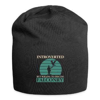 Falconry Ornithology Gift - Jersey Beanie - black - Front