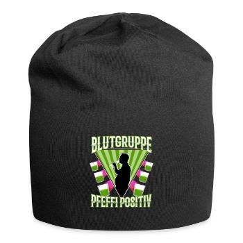 Blutgruppe Pfeffi Positiv - Jersey-Beanie - Schwarz - Vorne