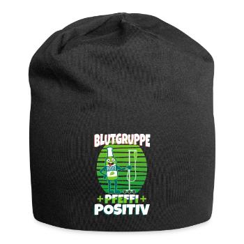 Blutgruppe Pfeffi Positiv - Jersey-Beanie - Schwarz - Vorne