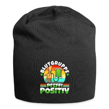 Blutgruppe Pfeffi Positiv - Jersey-Beanie - Schwarz - Vorne