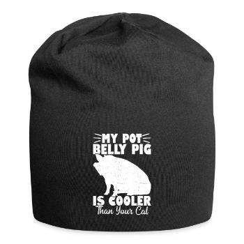 Pig Domestic Pig Poop-bellied Pig - Jersey Beanie - black - Front
