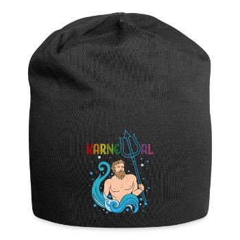 Karneval Fasching Konfetti Poseidon Fastelovend - Jersey-Beanie - Schwarz - Vorne