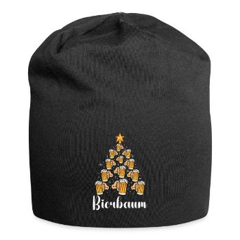 Biertrinker Bierbaum Weihnachten Bierfan - Jersey-Beanie - Schwarz - Vorne