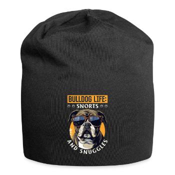 Bouledogue anglais britannique Bulldog Life renifle - Bonnet en jersey - noir - Devant
