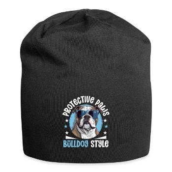 Anglais britannique Bulldog amant Paws Bulldog Style - Bonnet en jersey - noir - Devant