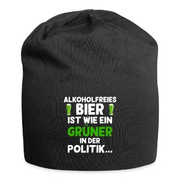 Alkoholfreies Bier ist wie ein Grüner in der Polit - Jersey-Beanie - Schwarz - Vorne