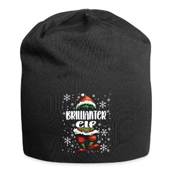 Weihnachtsoutfit Brillianter Elf - Jersey-Beanie - Schwarz - Vorne