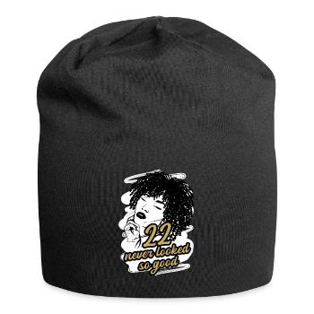 22 und Glamour Pur Stilvoll Feiern - Jersey-Beanie - Schwarz - Vorne