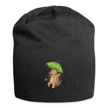 Armadillo with umbrella mammal desert - Jersey Beanie - black - Front