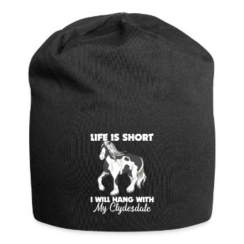 Amateurs de chevaux de trait race de cheval géant Clydesdale - Bonnet en jersey - noir - Devant