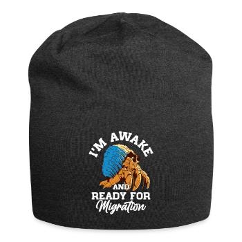 Meerestier Meeresfrüchte Muscheln Einsiedlerkrebs - Jersey-Beanie - Anthrazit - Vorne