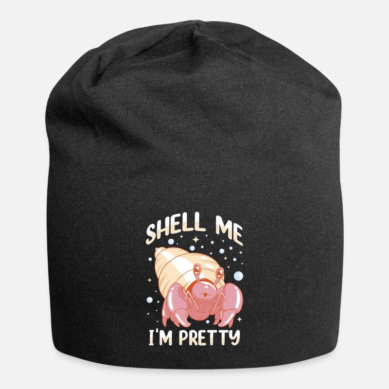Meerestier Meeresfrüchte Muscheln Einsiedlerkrebs - Jersey-Beanie - Schwarz