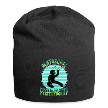 Blutgruppe Pfeffi Positiv - Jersey-Beanie - Schwarz - Vorne