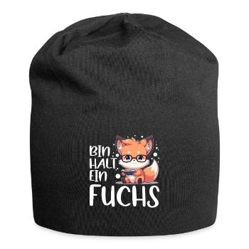Lustiger Fuchs Spruch Füchse Bin halt ein Fuchs - Jersey-Beanie - Schwarz - Vorne
