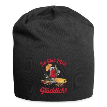 Glühwein Ich Geh mich Glücklich Glühen Weihnachten - Jersey-Beanie - Schwarz - Vorne