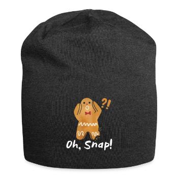 Lebkuchenmann Weihnachten Oh Snap! Plätzchen - Jersey-Beanie - Anthrazit - Vorne