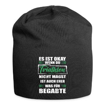Triathlon Lustiger Spruch für Mann & Frau - Jersey-Beanie - Schwarz - Vorne