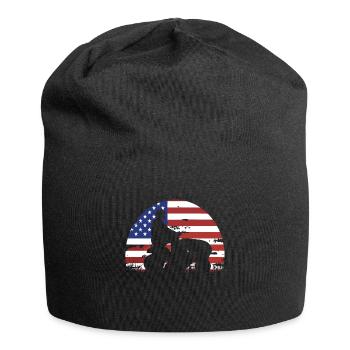 Tondeuse de course drôle Drapeau américain - Bonnet en jersey - noir - Devant