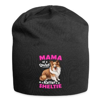 Chien de berger Shetland - Maman d’un pourri gâté - Bonnet en jersey - noir - Devant