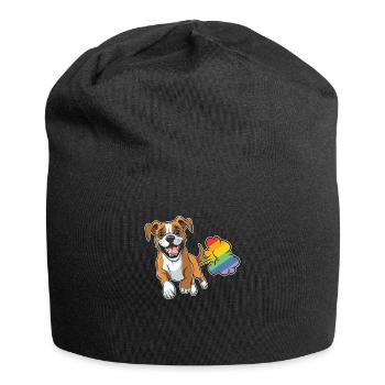 Boxer Hund Deutscher Boxer Regenbogen - Jersey-Beanie - Schwarz - Vorne