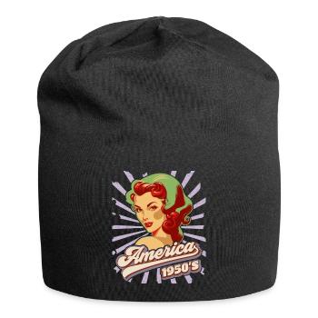Pin-up, Amerika, USA, Rock'n'Roll, 1950er Jahre - Jersey-Beanie - Schwarz - Vorne
