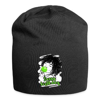Vilaine diva d’anniversaire qui aime faire la fête - Bonnet en jersey - noir - Devant