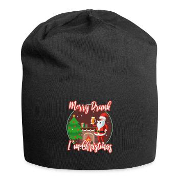 Joyeux saoul, je suis Noël - Bonnet en jersey - noir - Devant