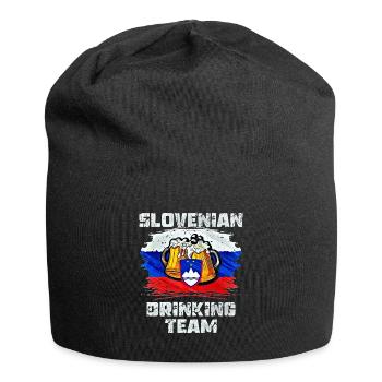 Équipe de beuverie de Slovénie - Bonnet en jersey - noir - Devant