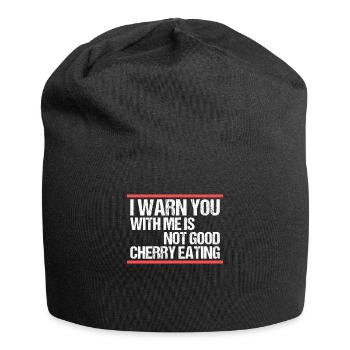 with me is not good cherry eating Denglisch - Jersey-Beanie - Schwarz - Vorne