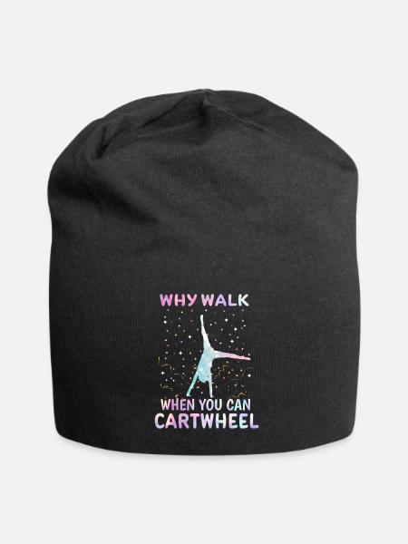 Warum Gehen Wenn Du Rad Schlagen Kannst Turnerin - Jersey-Beanie - Schwarz