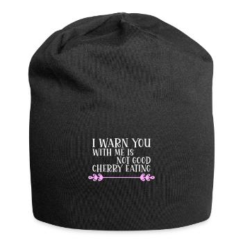 with me is not good cherry eating Denglisch - Jersey-Beanie - Schwarz - Vorne